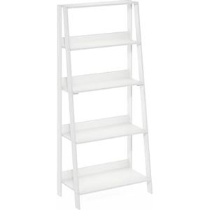 Furinno Ladder Boekenkast Display Plank, 5-Tier, Wit