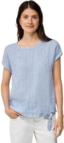 Cecil Dames Linnen blouse shirt in Blauw, Gr: M