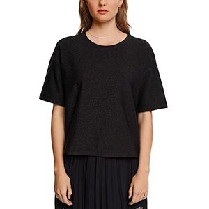 ESPRIT Oversized T-shirt met glittereffect, zwart, L