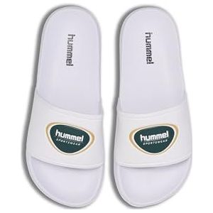 hummel Unisex Pool Badge Slide Sandaal, witgroen., 39 EU