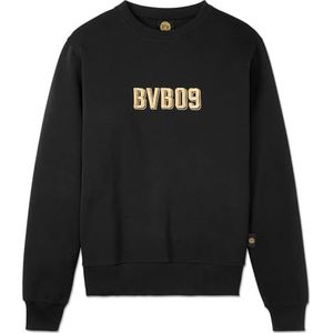 Borussia Dortmund BVB Gold Crewneck: Elegant zwart sweatshirt Gr. XXL met 3D gouden stick - Made in Europe, zwart, XXL