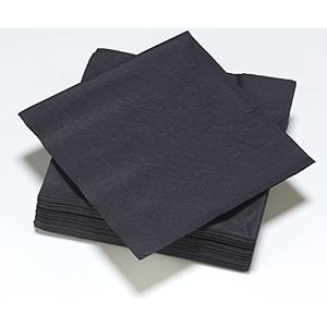 50 zwarte servetten van katoen, 2-laags, FSC® - 33 x 33 cm