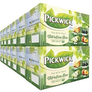 Pickwick Fruit Variatie Groen met de Smaken Sinaasappel - Zwarte Bes - Appel en Perzik (240 Theezakjes - 100% Natuurlijk) - 12 x 20 Zakjes