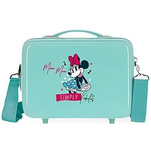 Disney Minnie Teen Toilettas, aanpasbaar, met schoudertas, blauw, 29 x 21 x 15 cm, stijf, ABS, 9,14 l