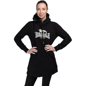 Lonsdale PITLESSIE Sweatjurk met capuchon voor dames, zwart/wit, L