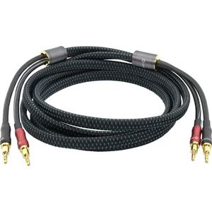 Oehlbach Transform Dual Plug - luidsprekerkabel met verwisselbare bananen- en kabelschoenstekkers - OFC-koper 300W vermogen, uitstekende geleiding, flexibele aansluitingen, 24 ct verguld - 2 x 3 m