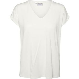 VERO MODA CURVE Vmaya Ss V-hals Tee VMA Noos Curve T-shirt voor dames, wit (snow white), L Grote maten
