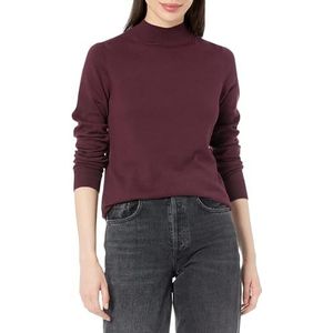 Amazon Essentials vrouwen lichtgewicht Mockneck trui,Bourgondy,XS-S