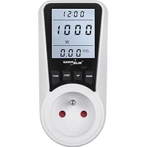 GreenBlue - Wattmeter / Elektriciteitsmeter met stopcontact - Energieverbruiksmeter
