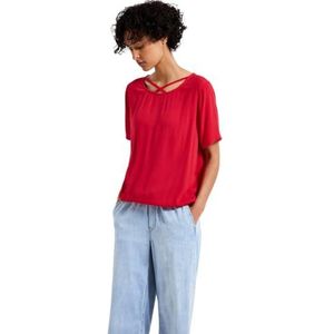 Street One - Blouse - Lichtgewicht - Ronde Halslijn - Korte Mouwen - Viscosestof