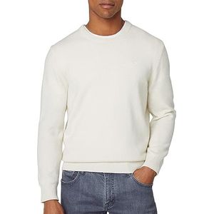 Hackett London Heren lamswol crew trui trui, Beige (Ecru), M