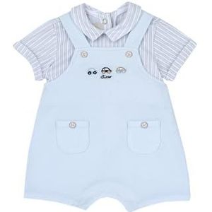 Chicco Elegante rompertje van katoen, opening op de rug en klapdeksel voor baby's en jongens, Lichtblauw (1), 0 Maanden