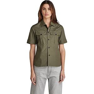 G-STAR RAW Officer Shirt Ss Blouse voor dames, Groen (combat A790-723), S