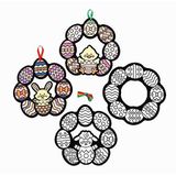 Baker Ross AX819 Paaskrans Art Decorations - Pack van 10, Kids Fuzzy Art Ornamenten voor Pasen Crafting, Kleuring en Weergave!