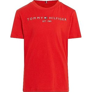 Tommy Hilfiger - Essential Tee S/S Ks0ks00210, T-shirts met korte mouwen, Unisex - Kinderen en teners, Rood (diep karmozijnrood), 3 jaar