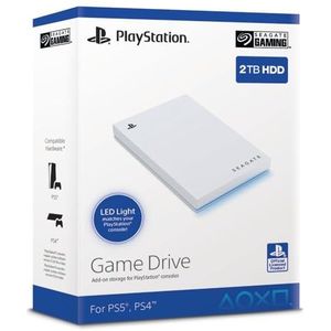 Seagate Game Drive for PS4/PS5, 2 TB, externe SSD, 2.5"", USB 3.0, officieel gelicentieerd, blauwe ledverlichting (STLV2000202)