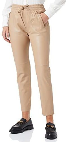 Harembroek - Effen - Leer - Slimfit - Mid Waist