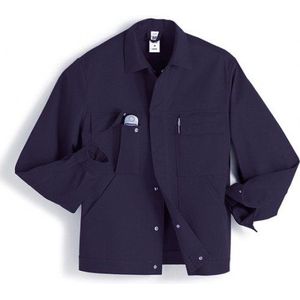 BP Workwear Basic 1485-060-10 werkjas - verborgen drukknoopsluiting - puur katoen - normale pasvorm - maat: 106/110 - kleur: donkerblauw