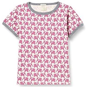 loud + proud Unisex kinderen olifantenprint, GOTS-gecertificeerd T-shirt, grape, 122/128 cm