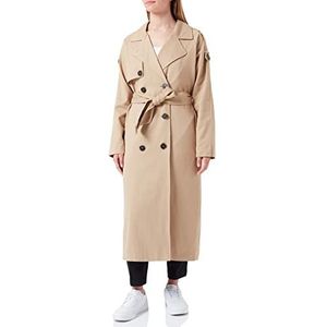 SELECTED FEMME Vrouwelijke trenchcoat met dubbele rij knopen, beige, 42