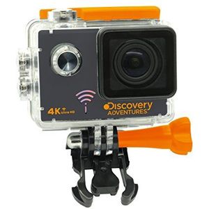 Discovery Adventures 4K ultra-HD WLAN-actiecamera, 12 MP met 2 inch LCD-scherm, 3840 x 2160 px videoresolutie, 170° kijkhoek, multifunctionele verbindingsstukken en batterijpack