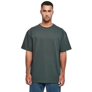 Build Your Brand Heren T-shirt Heavy Oversize Tee, Basic T-shirt voor mannen, oversized fit, katoen, groen (bottle green), 5XL