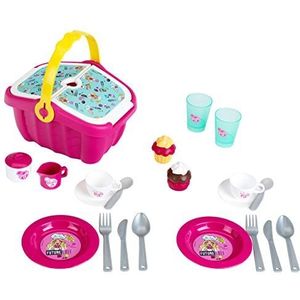 Theo Klein 9527 Barbie-picknickmand | Stevige speelgoedmand vol met kleurrijk servies en cupcakes voor twee | Speelgoed voor kinderen vanaf 3 jaar