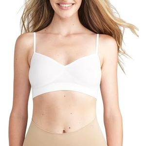 Yummie Women's Audrey Unlined Bralette Outlast Seamless, White, Large-X-Large