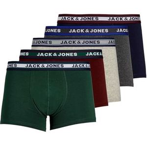 JACK&JONES Boxers 5-pack Basis Trunks Shorts Onderbroeken Logo Print Ontwerp JACOLIVER, Colour:Multicolor, Pant Size:L