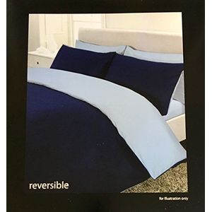 Rapport Percale Omkeerbare Quilt Cover, Polyester-Katoen Blauw/Navy, Dubbel