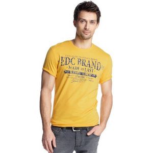 edc by ESPRIT Heren T-shirt 012CC2K018, geel (Factory Yellow 739), XL