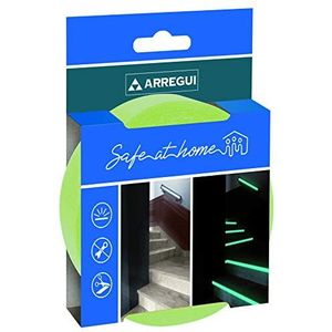 ARREGUI A-1050060 Antislip lichtband, zelfklevende tape, glow in the dark, luminous tape, veiligheid tape oplichtend, 5 m x 20 mm, groen licht