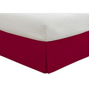 Lux Hotel Tailored Bed Rok Classic 14"" Drop Lengte Geplooide Styling, Twin XL, Rood