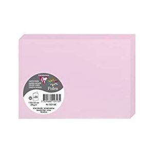 Clairefontaine 12313C – verpakking met 25 dubbele kaarten – formaat C6 11 x 15,5 cm – 210 g/m² – kleur: roze – uitnodigingskaarten voor evenementen en correspondentie – Pollen-serie – premium papier