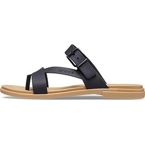 Crocs Tulum Toe Post sandalen, voor vrije tijd en sportkleding voor dames, Zwart Tan, 36 EU
