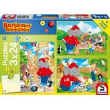 Schmidt Spiele 56400 Benjamin Blümchen Im Zoo, 3 x 24 stukjes kinderpuzzel