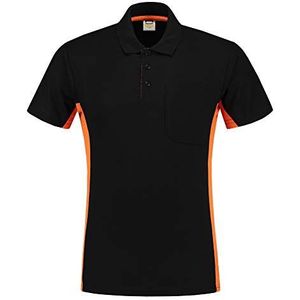 Tricorp Workwear, 202002, tweekleurige borsttas, poloshirt, 50% gekamd katoen/50% polyester, 180 g/m², zwart-oranje, maat XL
