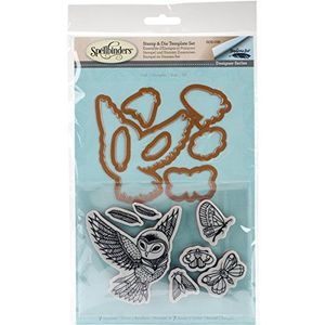 Spellbinders uil stempel en stervenset, meerkleurig