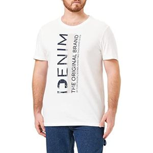 TOM TAILOR Denim Uomini T-shirt met print 1034728, 20000 - White, S