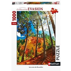 Nathan Puzzel voor volwassenen, puzzel N 1000 P, de oker van Roussillon, volwassenen en kinderen vanaf 14 jaar, hoogwaardige puzzel, landschappen, 87639