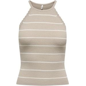 ONLY Dames Onlgemma Sl Scallop Stripe O-Neck KNT, feather grey, XL