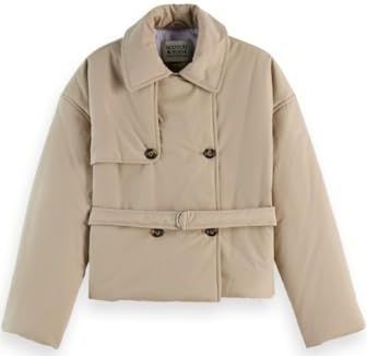 Scotch & Soda - Lichtgewicht Gewatteerde Poplin Trenchcoat - Dames