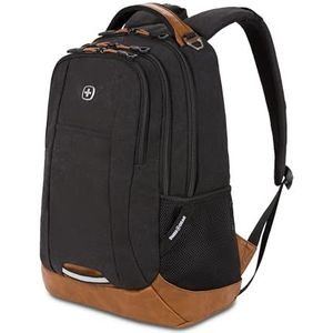 SwissGear Cecil 5505 Laptop Rugzak, Zwart Canvas/Bruin, 18-inch
