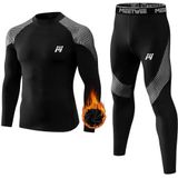 MEETWEE - Thermo-ondergoedset - Zwart - Lange Mouwen en Broek - Compressieset
