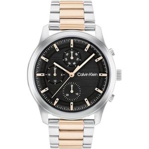 Calvin Klein Analoog multifunctioneel kwartshorloge voor heren met roestvrijstalen of lederen armband, Twee-toon, armband