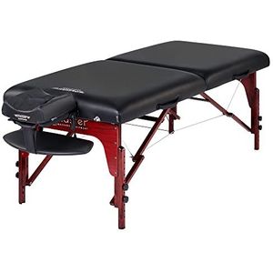 Master Massage cm mobiel inklapbaar massagebank cosmetische ligstoel Portable Beauty Bed massageroe, zwart, ligoppervlak: 184 x 71 cm, werkhoogte: 60-86 cm