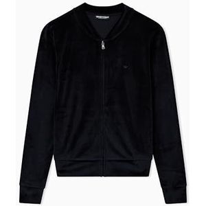 EMPORIO ARMANI VROUWEN CHENILLE TRACKSUIT MET VOLLEDIGE RITS ZWART M, Zwart, M