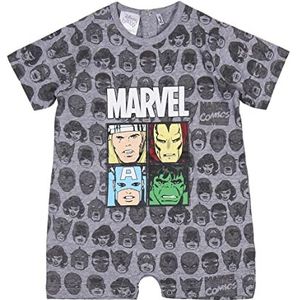 CERDÁ LIFE'S LITTLE MOMENTS Babykleding voor baby's van 100% katoen, rompertje met korte mouwen voor de zomer van Thor, Iron Man, Captain America en Hulk Babydoll, grijs, eenheidsmaat voor jongens