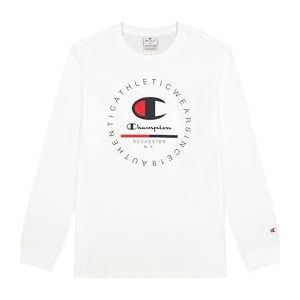 Champion Legacy Graphic Shop Authentic (220250) - Light Cotton Jersey, 150 g, ronde hals, T-shirt met lange mouwen, wit, XS voor heren FW24, Wit, XS