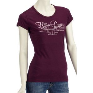 Hilfiger Denim SlimFit Lala cn tee s/s 1656216714 Dames T-Shirt, Gr. 38, (L) Paars (ITALIAN PLUM 581), paars, 38